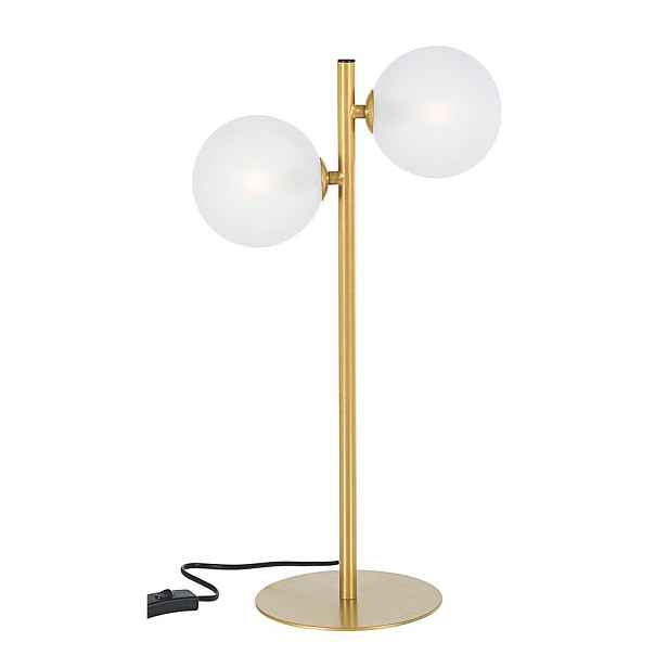 Ocelová stolní lampa ve zlaté barvě se skleněným stínidlem (výška 54 cm) Balls – Bizzotto