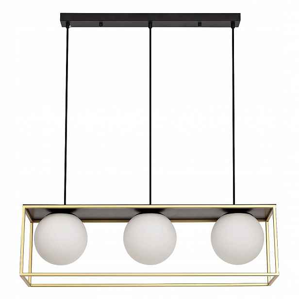 Závěsná Lampa Skleněná Černá, Moderní Zlatá