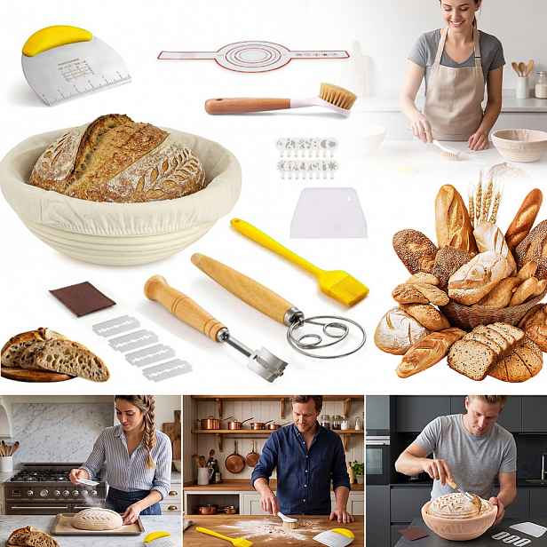 Košík Na Kynutí Chleba Forma Na Garování Těsta Kulatý 23 CM Ratan