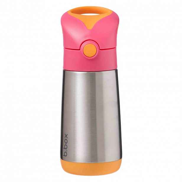 b.box Termoska na pití s brčkem 350 ml varianta: růžová/oranžová