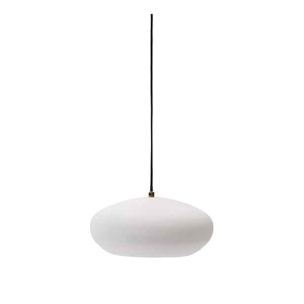 Bílé závěsné svítidlo s kovovým stínidlem ø 40 cm Inda – Kave Home