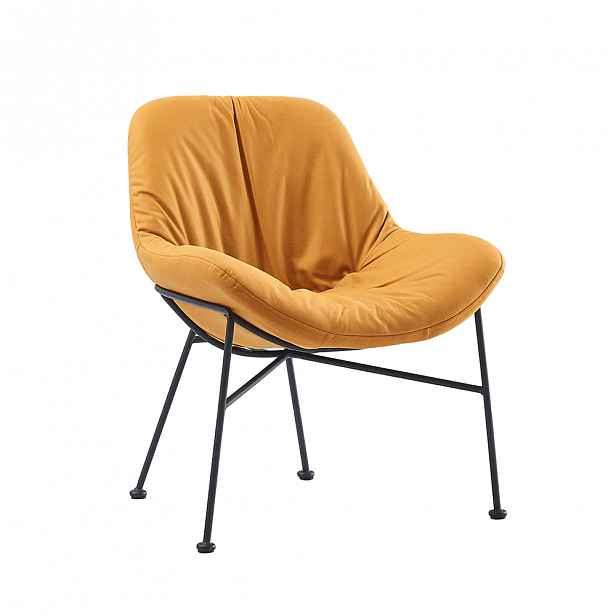 Jídelní židle KALIFA látka / kov Tempo Kondela Žlutá
