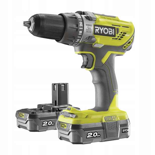 Ryobi R18PD3-220S 18V Akumulátorová příklepová vrtačka (2x2.0Ah)