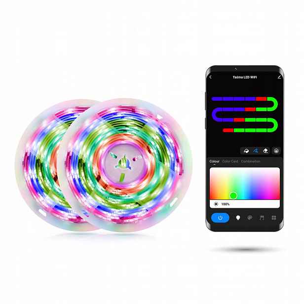 WiFi Led pásek Tuya 10 m Rgb-ic 30 W Sada s napájecím zdrojem 30 W 10 m