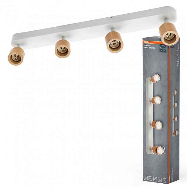 Nástěnná lampa stropní svítidlo Led reflektor Spot 4xGU10 Dřevo Brick Osram