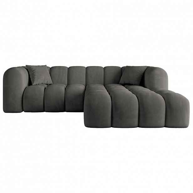 ALTDECOR ROHOVÁ SEDACÍ SOUPRAVA s otomanem vpravo OLEA-L1 – 231 × 173 × 74 cm antracitová