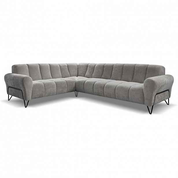 Beautysofa ROHOVÁ pohovka Volare bez funkce spaní, světle šedá, pravá