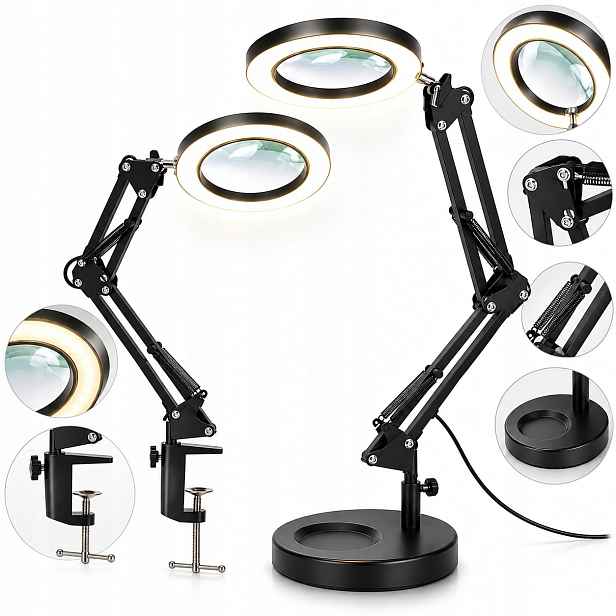 Lampa S Led Lupou Kosmetická Stolní 84 Led Svorka Základna Sounix