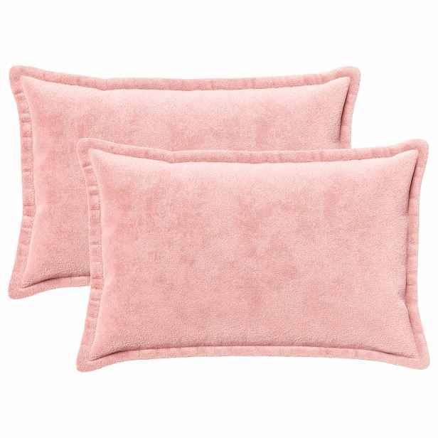 vidaXL Povlak na polštář 2 pcs HOUTEN Růžová 50 x 80 cm Flanel