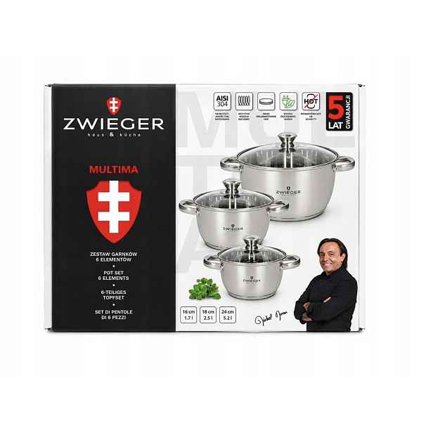 Sada hrnců 6 dílů Multima Zwieger 16, 18, 24 cm