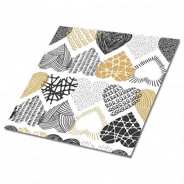 TULUP SAMOLEPICÍ OBKLADY NA STĚNU 9 ks 30x30 cm Srdce