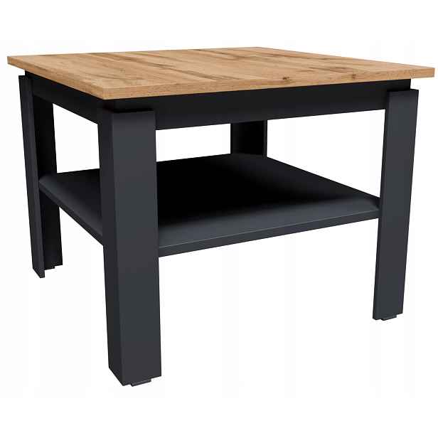 Kávový stolek CR3-STERN 55 cm grafit-wotan s poličkou do obývacího pokoje kanceláře