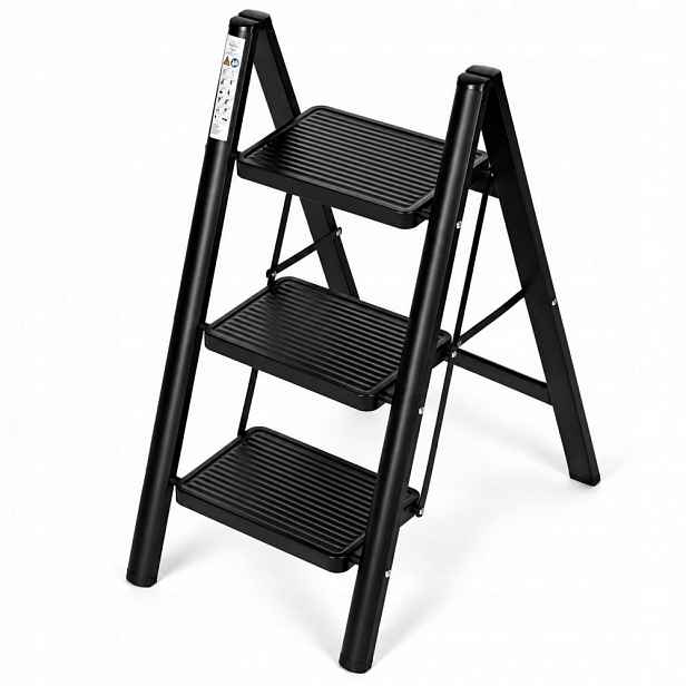 Modernhome 3SCHODOVÝ Ocelový Žebřík 150 Kg S Protiskluzovými Nožkami