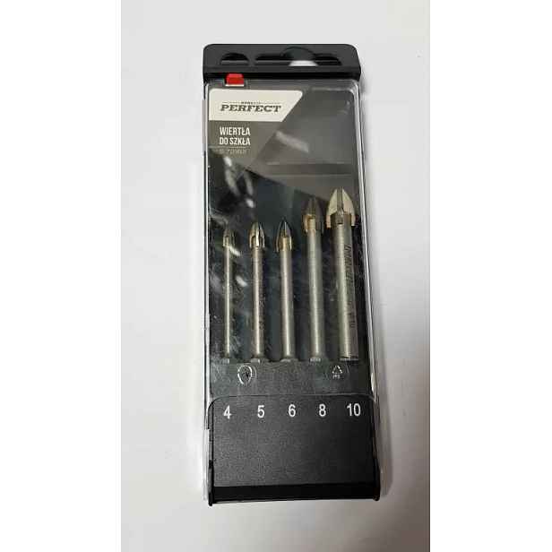 Sada Vrtáků Na Sklo 4-10 MM 5KS Stalco Perfec