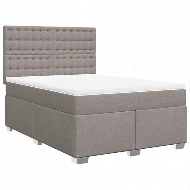 vidaXL Box spring postel s matrací taupe 140x190 cm textil