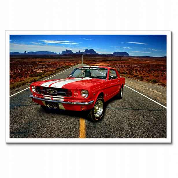 Plakáty v rámu 60x40 Červený Ford Mustang Usa