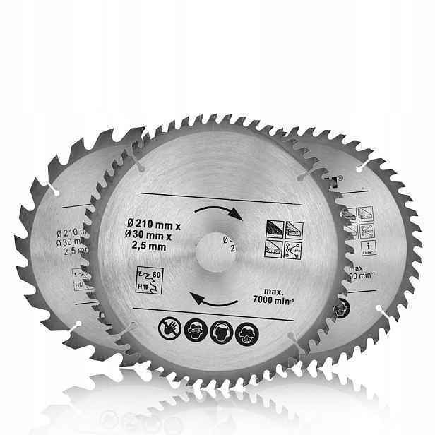 3x Pilový kotouč na řezání dřeva a kovu Pvc pro pilu 210 x 30 mm