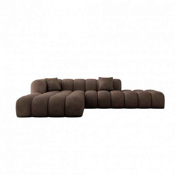 ALTDECOR ROHOVÁ SEDACÍ SOUPRAVA s otomanem vlevo OLEA-L2 – 289 × 176 × 71 cm, hnědá