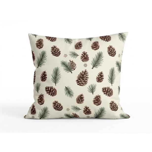 Bavlněný povlak na polštář PINE CONES 45x45 cm, barevný