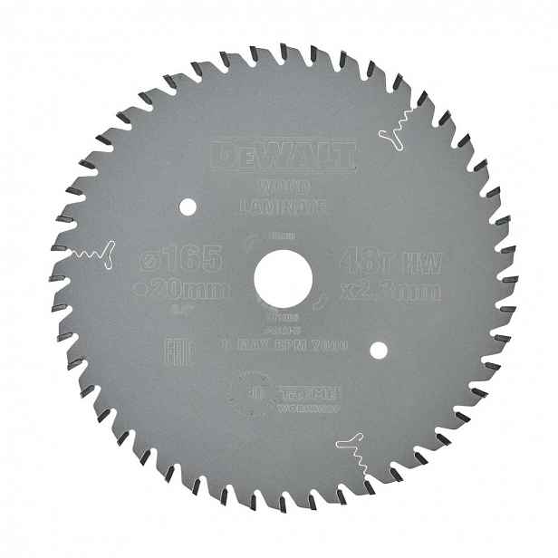 DeWALT - Pilový kotouč na dřevo a plasty 165x20 mm DT1086