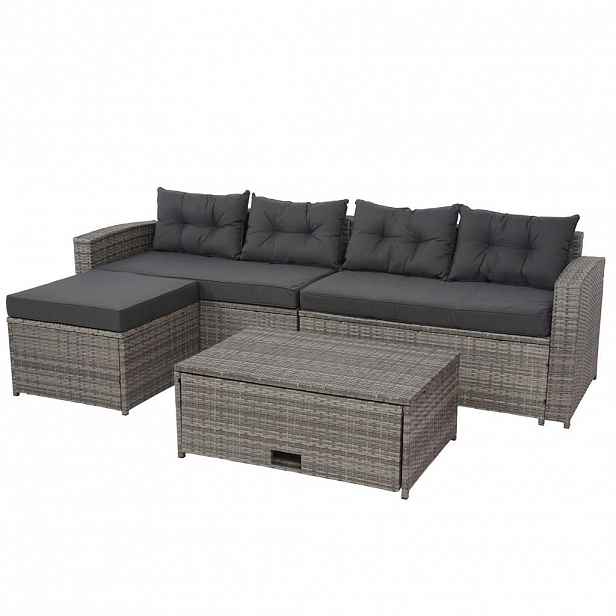 MCW POLY-RATTAN SADA Šedá, antracitová