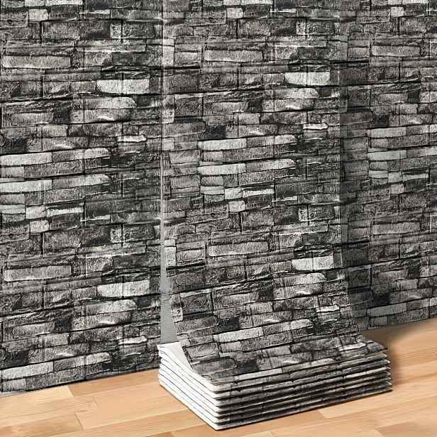 TEMU Samolepicí 3D cihlové tapety a obklady 5m/10m - Zesílené, texturované povrchy, design skutečné cihly (bez vrstev), snadno čistitelná IXPE deska