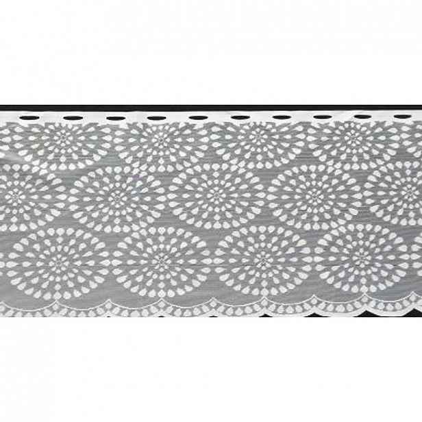 Záclona Krátká Circles, 150/45cm, Bílá