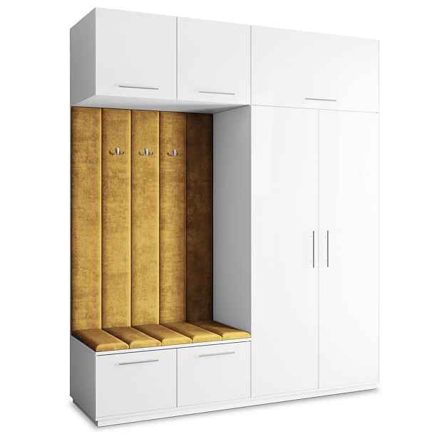 MASSENO MODERNÍ PŘEDSÍŇOVÁ SESTAVA REMA, 200/240/60 cm, bílá