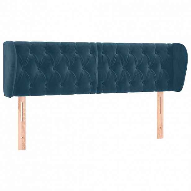 vidaXL Čelo postele typu ušák tmavě modré 147x23x78/88 cm samet