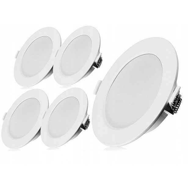 5x plochá zapuštěná Led panelová lampa Slim 6W 230V Studená barva 6500K