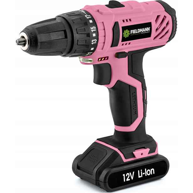 Aku vrtačka 12V růžová Fieldmann Fdv 10202-A