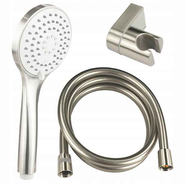 Sprchový set ocel kartáčovaná sprchová hlavice hadice 150 cm držák Avapax
