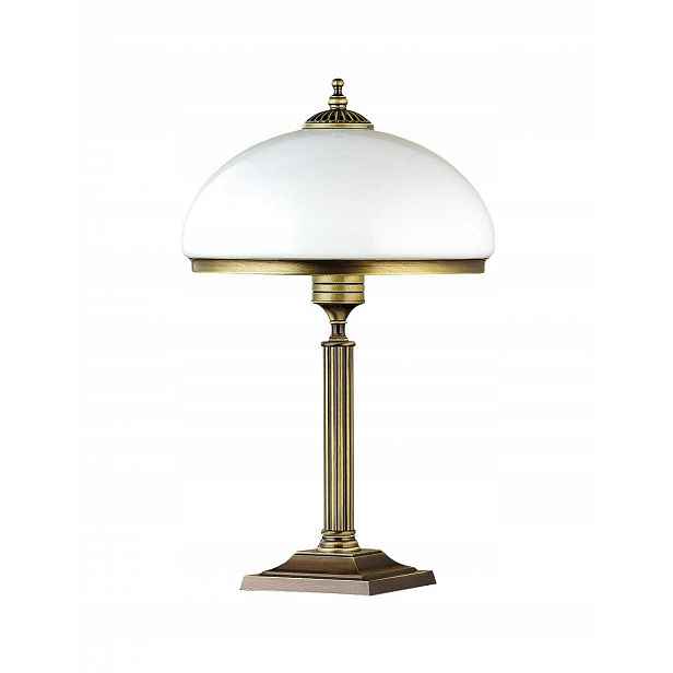 Stolní lampa Zeus Patina Skleněné stínidlo 2xE14 50 cm Stolní lampa do pokoje