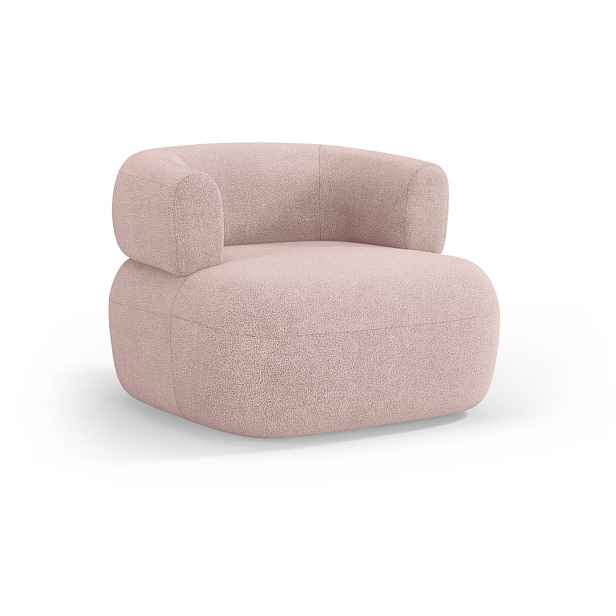 Světle růžové křeslo z textilie bouclé Jenny – Micadoni Home