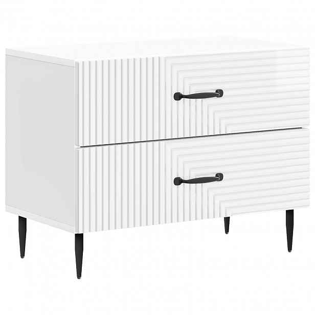 vidaXL Noční skříňka Bílá s vysokým leskem 62 x 34,5 x 47,5 cm