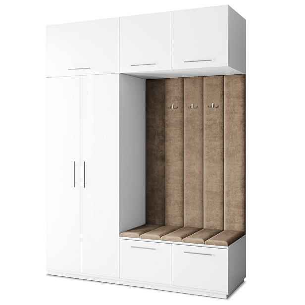 MASSENO MODERNÍ PŘEDSÍŇOVÁ SESTAVA REMA, 180/240/60 cm, bílá