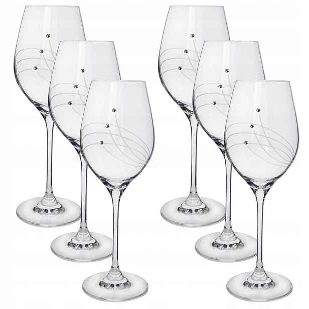 Sklenice na víno s krystaly Preciosa 360 ml Linie 6ks