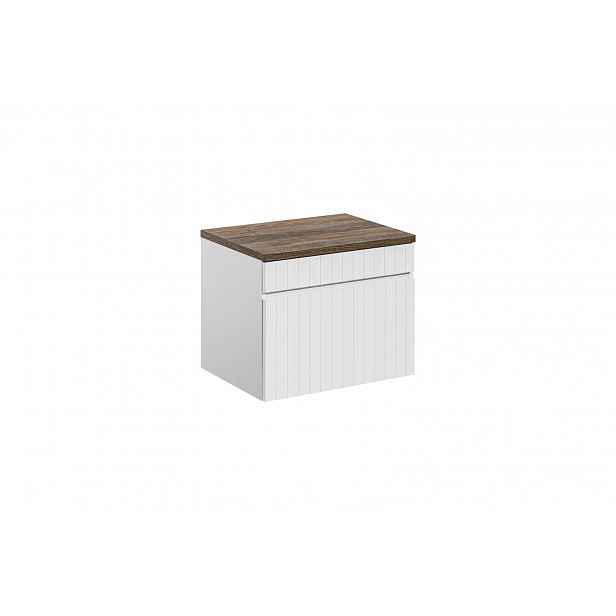 Szafka 80 cm Iconic White z blatem Santa Fe Oak