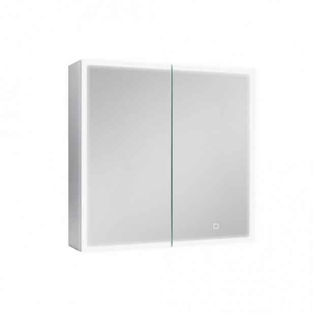 Zrcadlová skříňka s osvětlením SAT 60x60 cm kov hliník SATZGALED6060AL