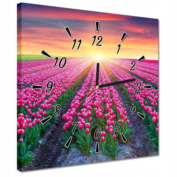30x30 Hodiny Moře tulipánů Tulipány