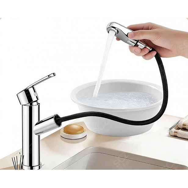 Umyvadlová koupelnová baterie s vytahovací sprcha Baterie