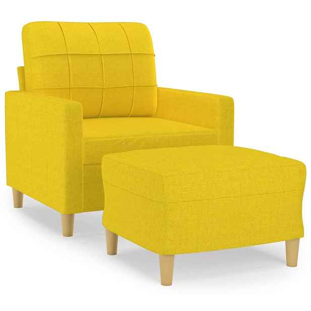 vidaXL Křeslo s podnožkou světle žluté 60 cm textil