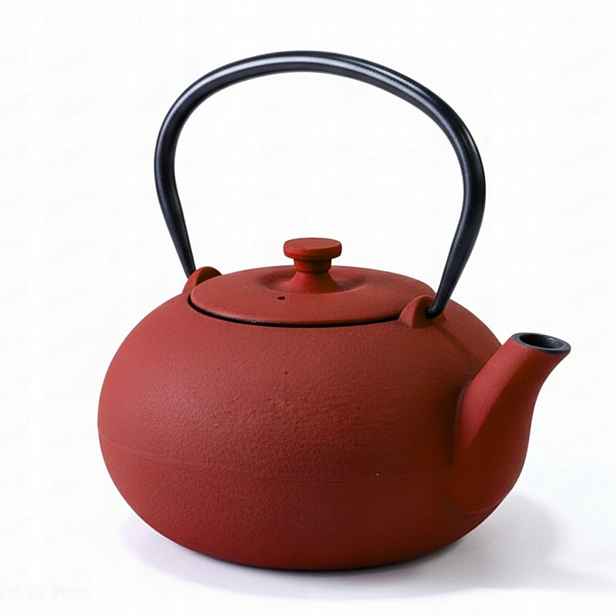 Konvice Litinová Spařovací Jednotkou 800 ML Červená 18X12,5X16 CM