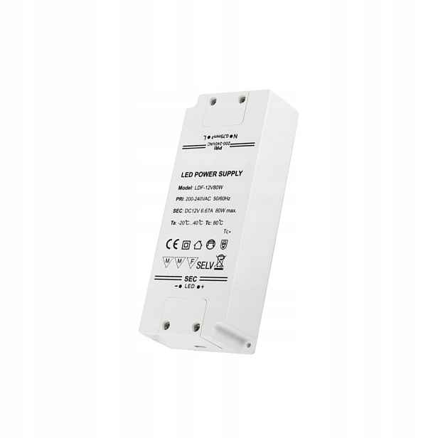 Led zdroj 80W 12VDC Bez Kabelů Standard Plus