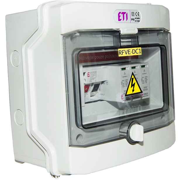 Rozvodnice pro fotovoltaiku ETI RFVE IP 65 pro 1 string T1+T2