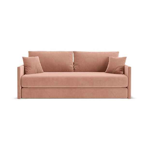 Růžová sametová rozkládací pohovka 209 cm Shannon – Cosmopolitan Design