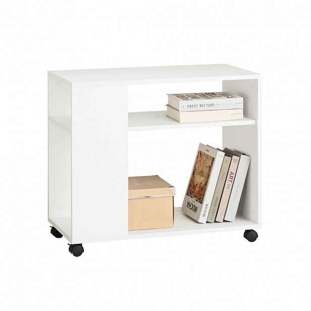 SoBuy KONFERENČNÍ STOLEK s 1 zásuvkou Bílá 70x35x60cm Minimalistický