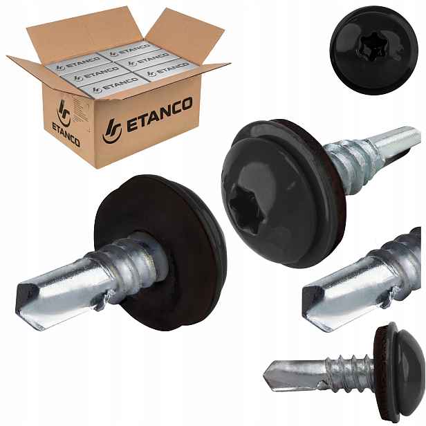 Šrouby do kovu Torx 5 mm 5,5 x 19 mm Ral 9005 1500 ks Etanco GT5 Ph Z14
