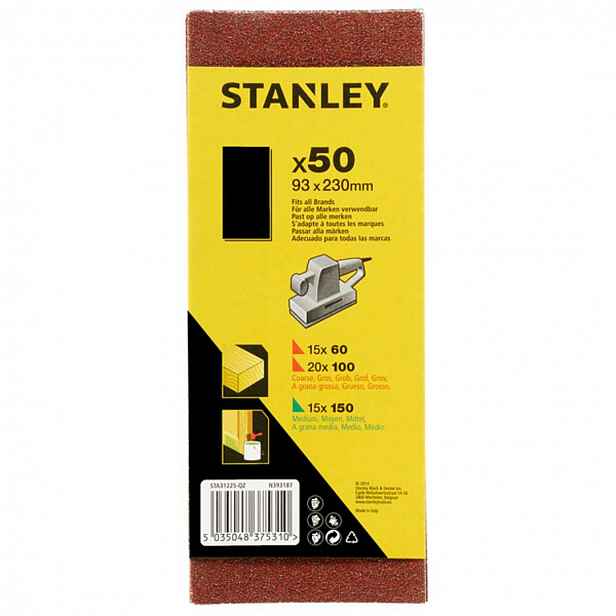 Stanley - 50dílná sada brusných papírů, 93x230 mm STA31225-QZ