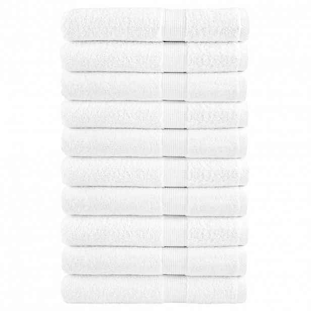 vidaXL Prémiové saunové osušky SOLUND 10 ks bílé 80x200 cm 600 g/m²